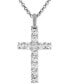 Фото #1 товара Esquire Men's Jewelry black Cubic Zirconia Cross Pendant in Black Ruthenium-Plated Sterling Silver (Also in White Cubic Zirconia), Created for Macy's