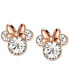 ფოტო #3 პროდუქტის Cubic Zirconia Minnie Mouse Stud Earrings in 18k Rose Gold-Plated Sterling Silver