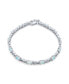 Фото #2 товара White Synthetic Opal Milgrain Infinity Tennis Bracelet For Women Sterling Silver 7.5 Inch