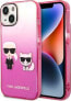 Фото #1 товара Karl Lagerfeld Etui Karl Lagerfeld do iPhone 14 Plus 6,7" hardcase różowy/pink Gradient Ikonik Karl & Choupette