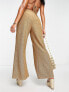 South Beach oversized metallic beach trouser in gold