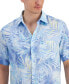 Фото #3 товара Men's Gado Leaf-Print Short-Sleeve Linen Shirt, Created for Macy's