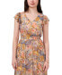 Фото #3 товара Платье MSK Petite с принтом и расклешенными рукавамиострый V-образный вырез