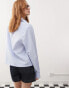 Фото #4 товара Reclaimed Vintage unisex oversized boxy shirt with pocket detail in blue pinstripe