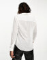 Фото #8 товара ASOS DESIGN long sleeve sheer western shirt with studding in white