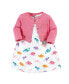 ფოტო #1 პროდუქტის Baby Girls Cotton Dress and Cardigan Set, Cute-A-Saurus