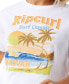 Juniors' High Tide Scenic Graphic Print Cotton T-Shirt Hawaii White, XS - фото #5