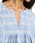 ფოტო #4 პროდუქტის Women's Cotton Plaid Popover Top