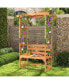 Фото #10 товара Patio Garden Arbor with Pergola Bench 2 Trellises for Climbing Plants Vines Grapes