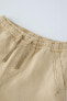 Faded-effect linen blend bermuda shorts