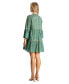 Фото #2 товара Women's Green Short Dress with Gold Polka Dots