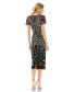 ფოტო #3 პროდუქტის Women's Embellished High Neck Flutter Sleeve Dress