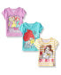 Little Boys and Girls Yellow, Blue, Pink Disney Princess T-shirt Three-Pack