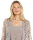 ფოტო #5 პროდუქტის Women's Embellished Sheer Long Jacket, Sleeveless Top and Pants Set