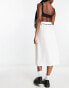 Fred Perry tipped pleated midi skirt in white