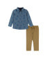 ფოტო #1 პროდუქტის Big Boys Toddler/Child Skateboarding Dino Chambray Buttondown Set