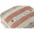 Pouffe DKD Home Decor White Orange Stripes Boho 60 x 60 x 25 cm (2 Units)