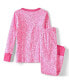 Big Girls Long Sleeve Top and Bottom Snug Fit Pajama Set