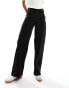 Фото #4 товара Vero Moda Tall Kayla button front wide leg jeans in black