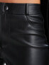 Фото #7 товара Stradivarius faux leather skinny trouser in black