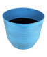 Фото #3 товара Glazed Brushed Happy Large Plastic Planter Bright Blue 15 Inch