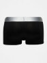 Calvin Klein steel cotton trunks 3 pack in black with coloured waistband