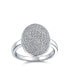 Фото #1 товара Holiday Party Cubic Zirconia Oval Pave Dome CZ Prom Fashion Statement Ring For Women