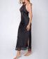 Фото #3 товара Women's Silky Stretch Satin Halter Nightgown