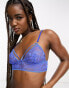 Фото #2 товара ASOS DESIGN Alexis lace soft bra with picot trim in cobalt blue