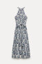 Фото #5 товара Платье с принтом и горловиной халтер — zw collection ZARA