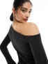 Фото #5 товара Weekday Kiara one shoulder long sleeve top in black