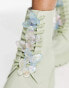 ASOS DESIGN Guava butterfly lace up wellies in mint green