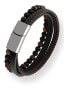 Designer leather bracelet with beads Leather