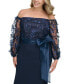 Фото #5 товара Plus Size Floating Petals Off-The-Shoulder Gown