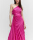 ფოტო #3 პროდუქტის Women's Asymmetrical Pleated Dress