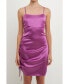 Women's Side Ruched Satin Dress