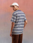 Nike SB stripe logo t-shirt in navy and white Синий, L - Chest 41-44 - фото #3