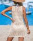 Фото #2 товара Women's Knit Sleeveless Cutout Mini Cover-Up Beach Dress