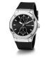 ფოტო #5 პროდუქტის Men's Multi-Function Black Silicone Watch 45mm