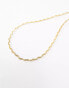 Orelia 18k gold plated textured wave chain necklace