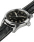 ფოტო #2 პროდუქტის Men’s Swiss Automatic Khaki Field Murph Black Leather Strap Watch 42mm