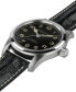 Men’s Swiss Automatic Khaki Field Murph Black Leather Strap Watch 42mm