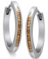 Sterling Silver Earrings, Champagne Diamond Baguette Hoop Earrings (1/2 ct. t.w.)