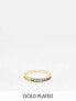 Фото #1 товара Pieces exclusive 18k plated rainbow stacking ring in gold