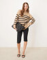 Фото #2 товара Nobody's Child oversized high neck jumper in brown stripe