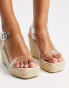 Фото #4 товара Truffle Collection clear espadrille wedge sandals in clear