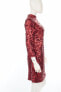 Фото #2 товара A Drea Red Mid Sleeve Sequin Party Mini 3/4 Sleeves Above The Knee Dress size M