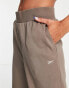 Reebok high waisted wide leg trousers in taupe brown