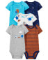 Фото #1 товара Baby 5-Pack Short-Sleeve Bodysuits NB