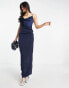 Фото #4 товара NaaNaa cowl neck satin maxi dress in navy